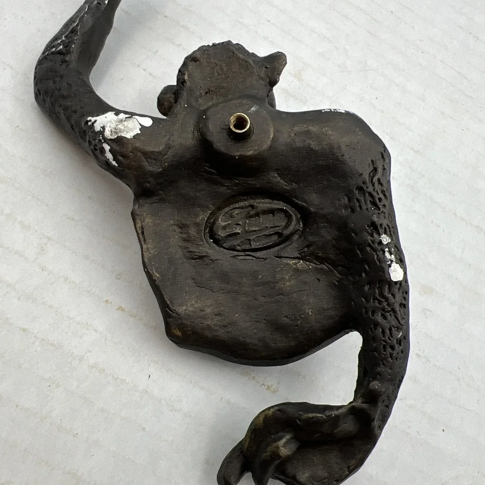 Vintage Cast Metal Monkey Wall Hook Hanger Jungle Decor‎